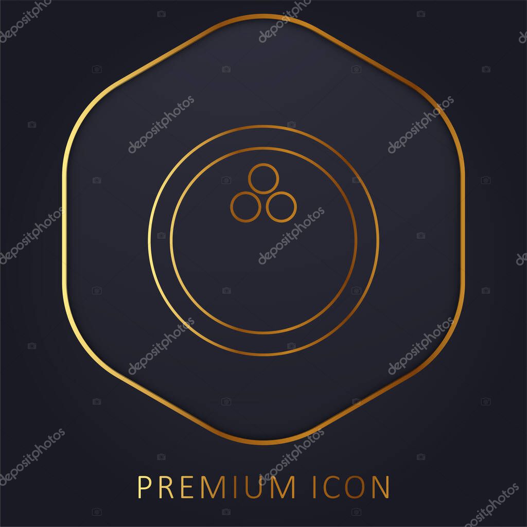 Bowling Ball golden line premium logo or icon