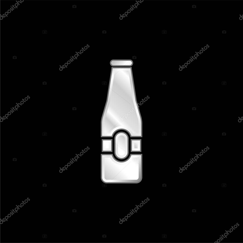 Beer silver plated metallic icon
