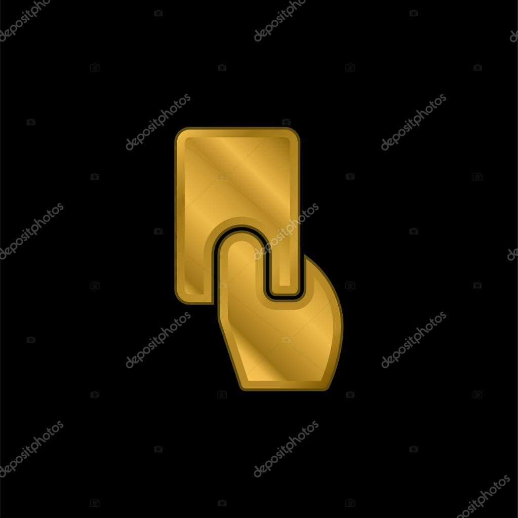 Amonestation gold plated metalic icon or logo vector