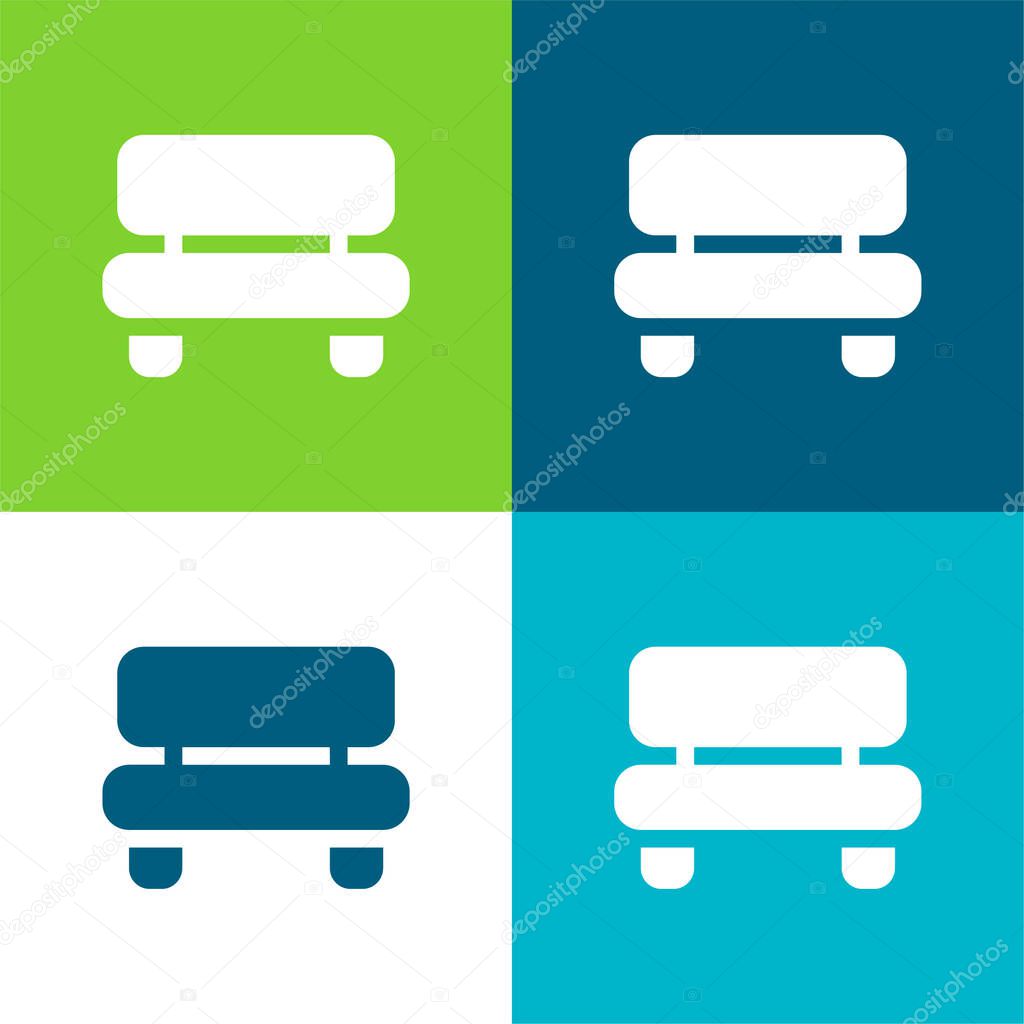 Bench Flat four color minimal icon set