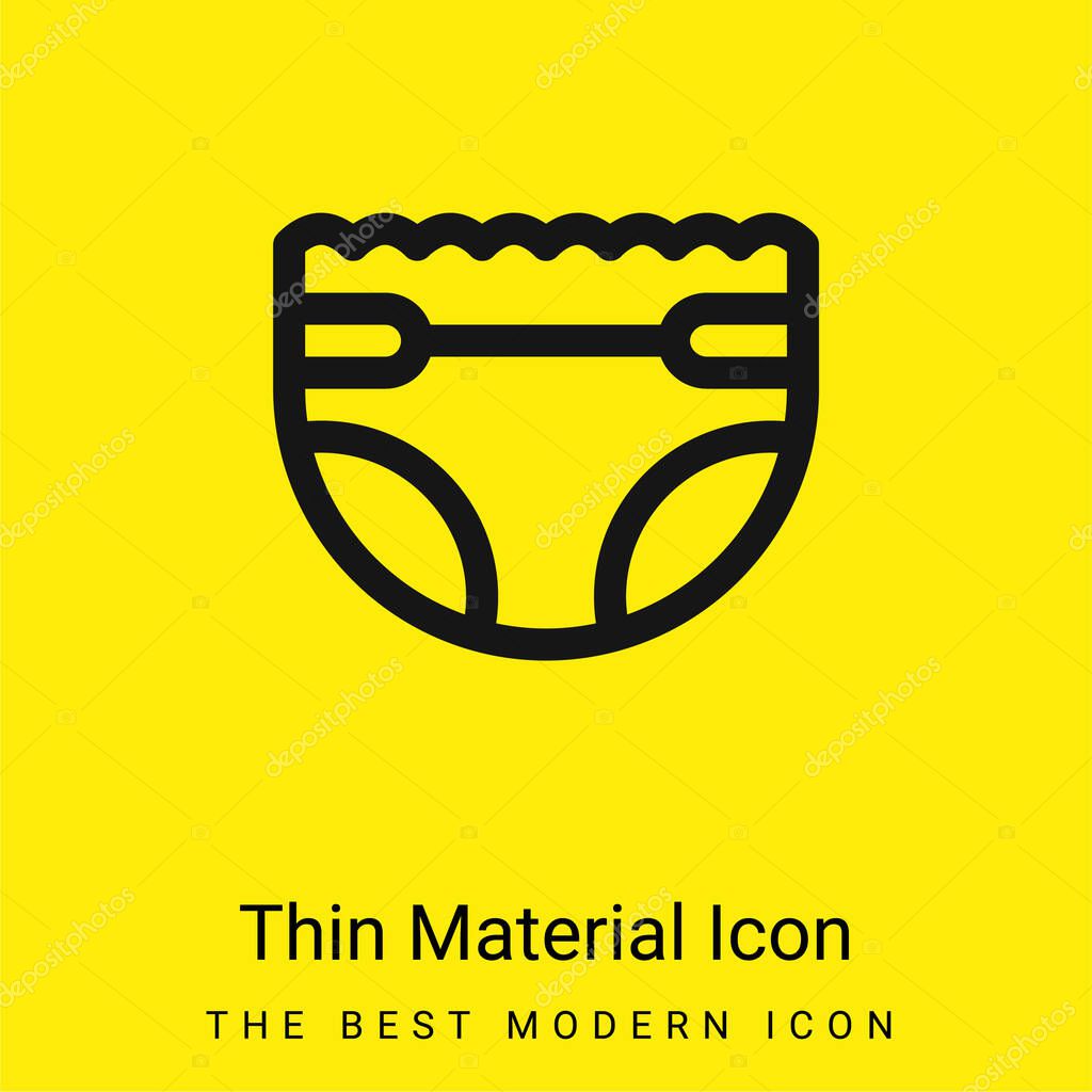 Baby Diaper minimal bright yellow material icon
