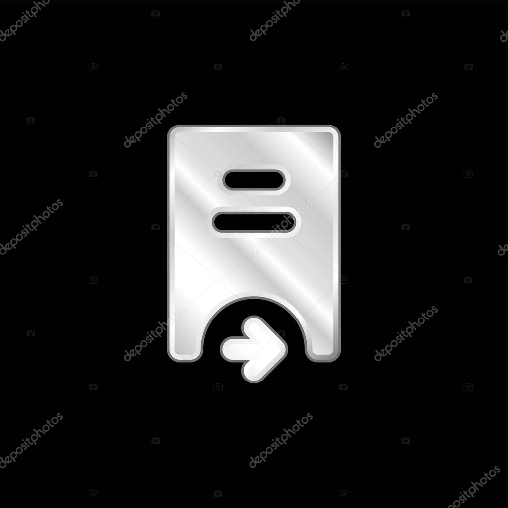 Bank silver plated metallic icon