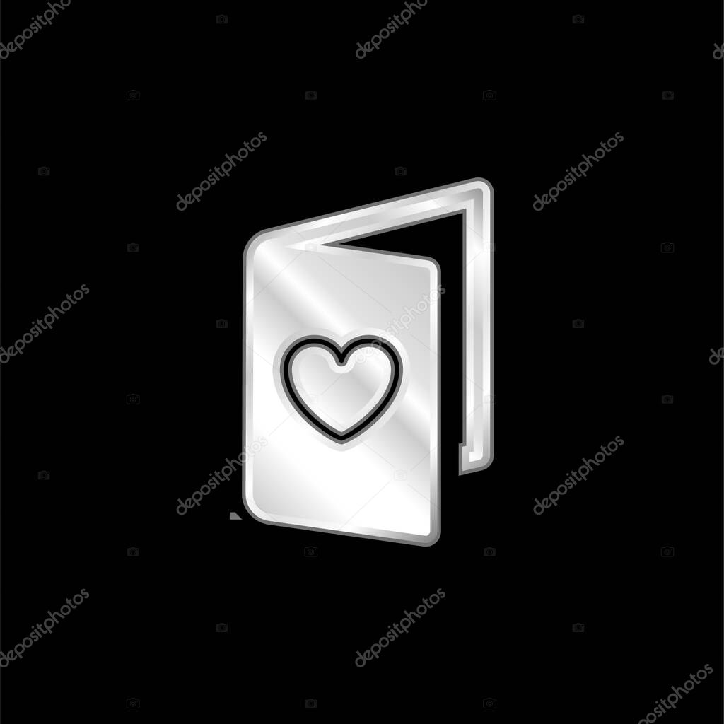 Birthday Card silver plated metallic icon