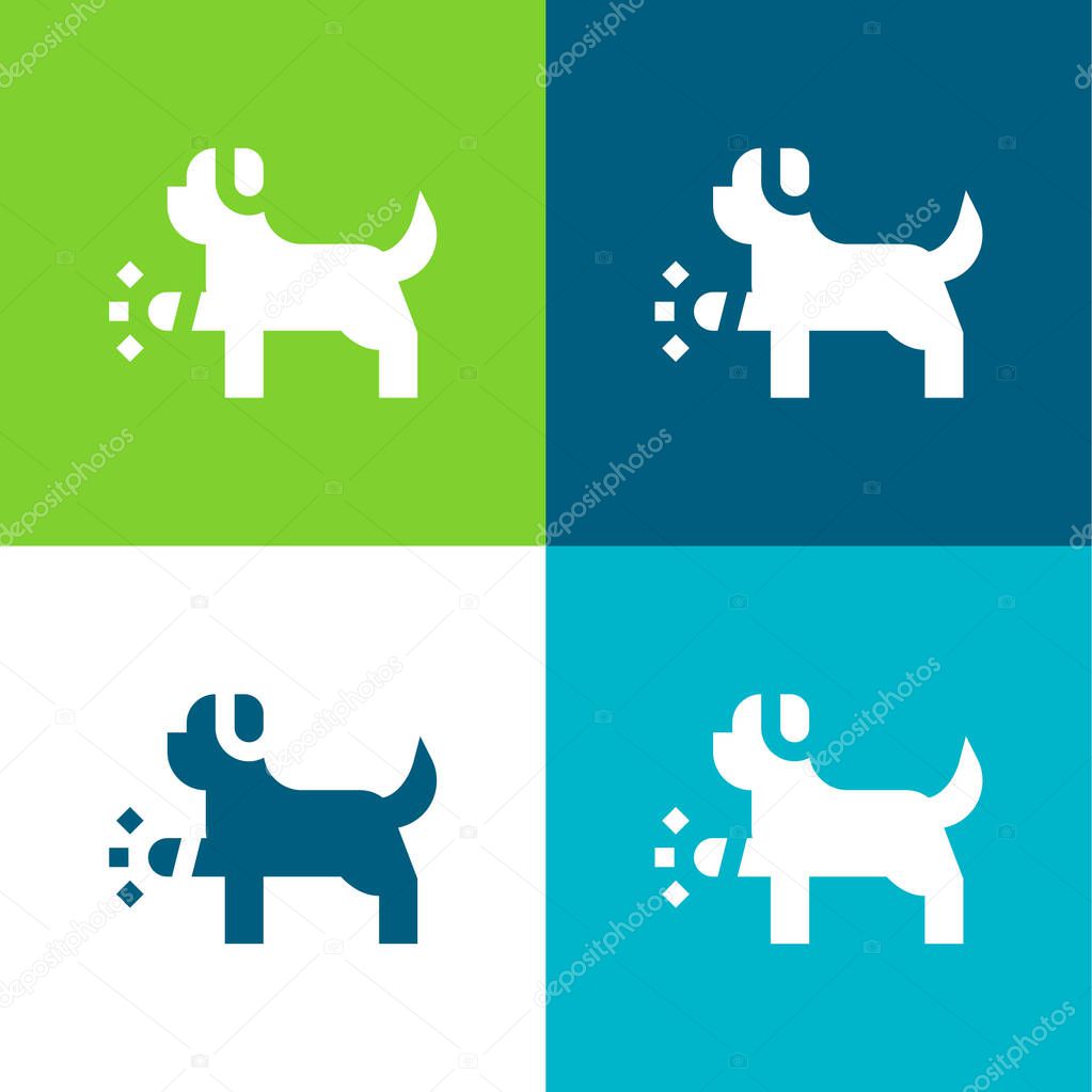 Animal Flat four color minimal icon set