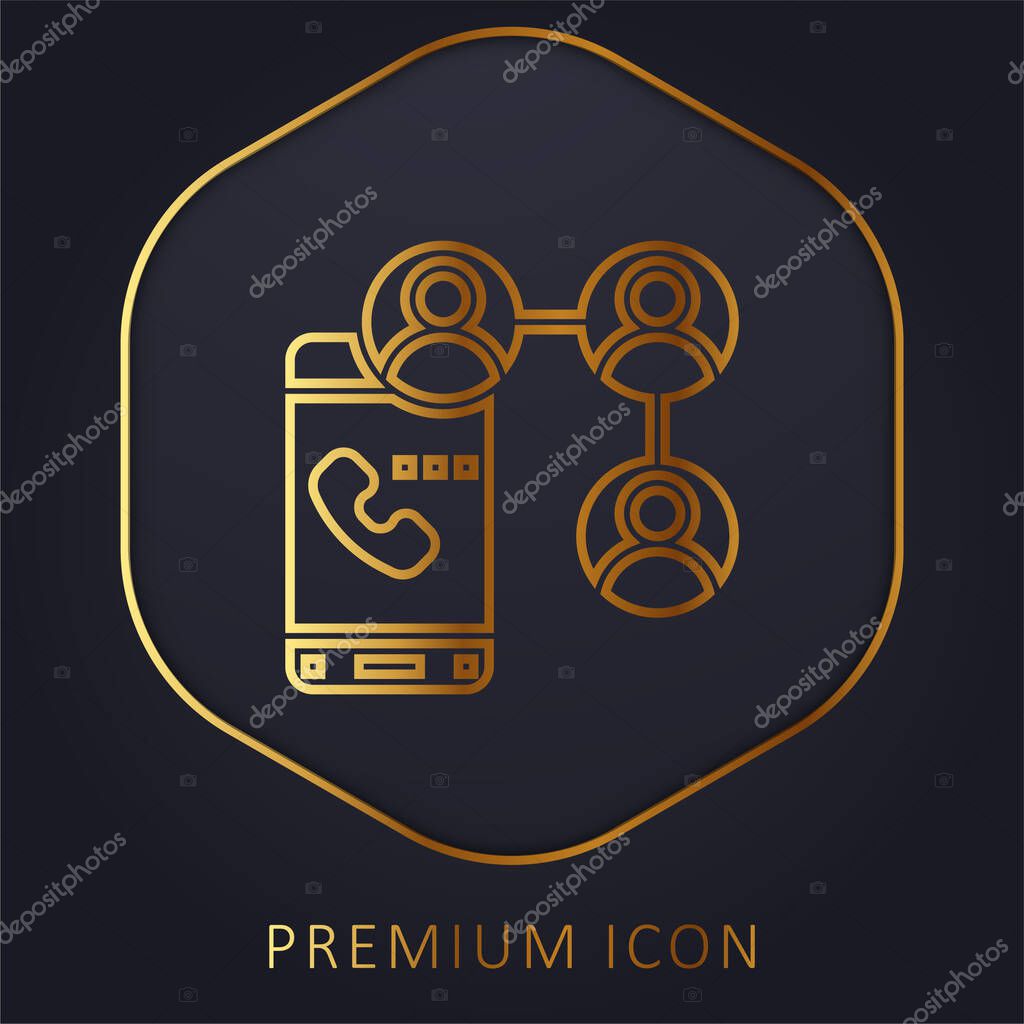 Audio golden line premium logo or icon