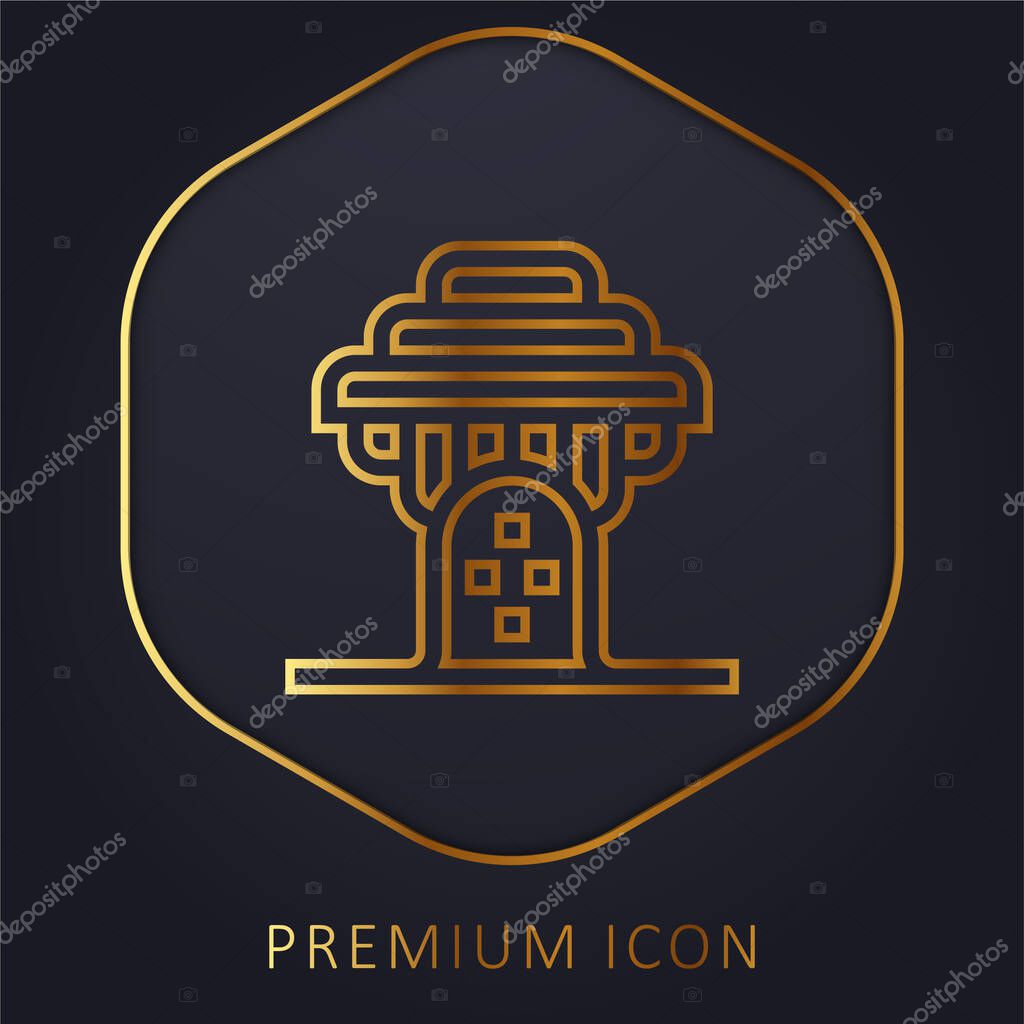 Baobab golden line premium logo or icon