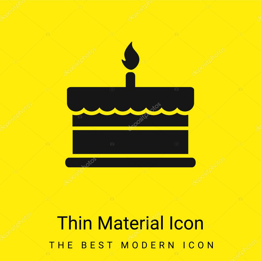 Birthday Cake With One Burning Candle minimal bright yellow material icon