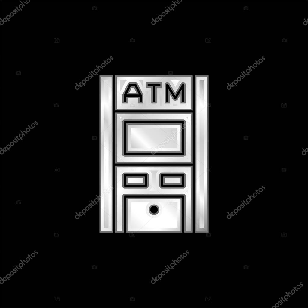 Atm silver plated metallic icon