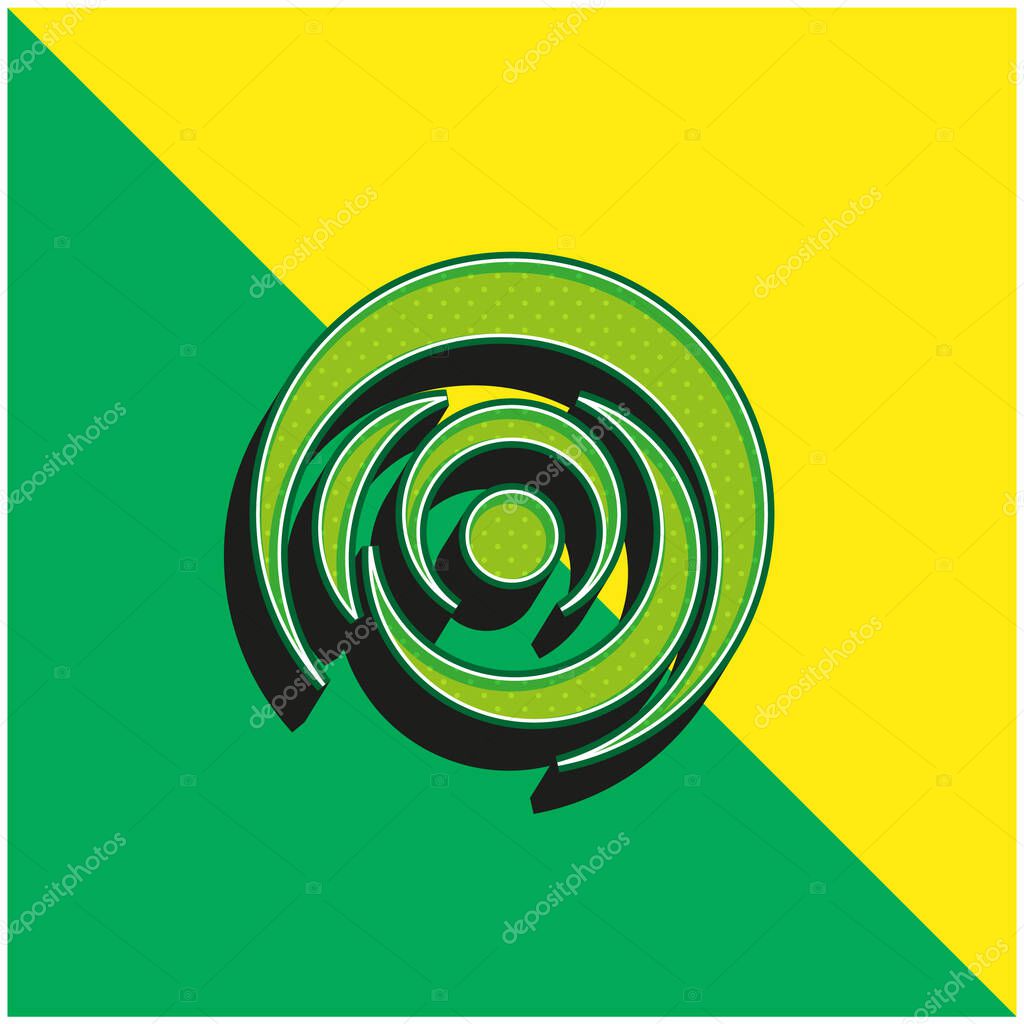 Black Hole Green and yellow modern 3d vector icon logo