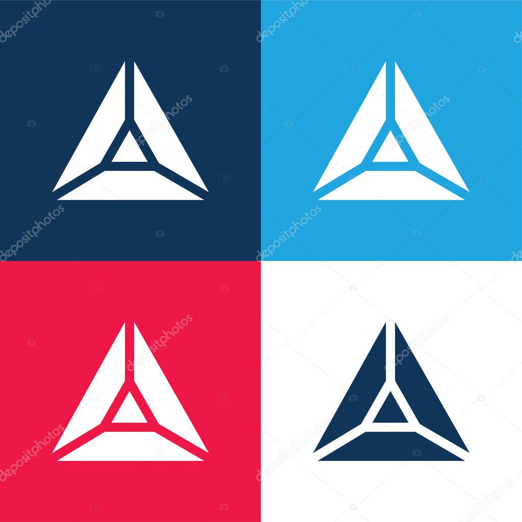 Amethyst blue and red four color minimal icon set