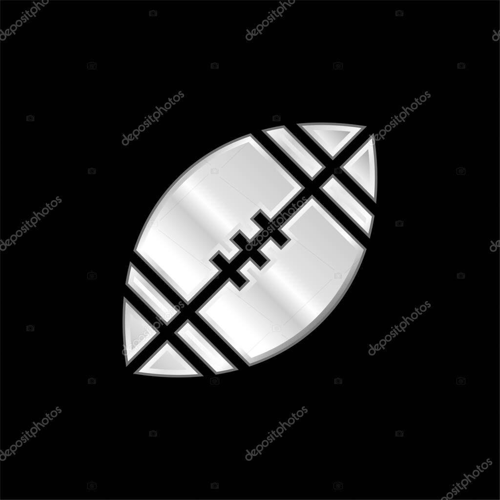 American Football silver plated metallic icon