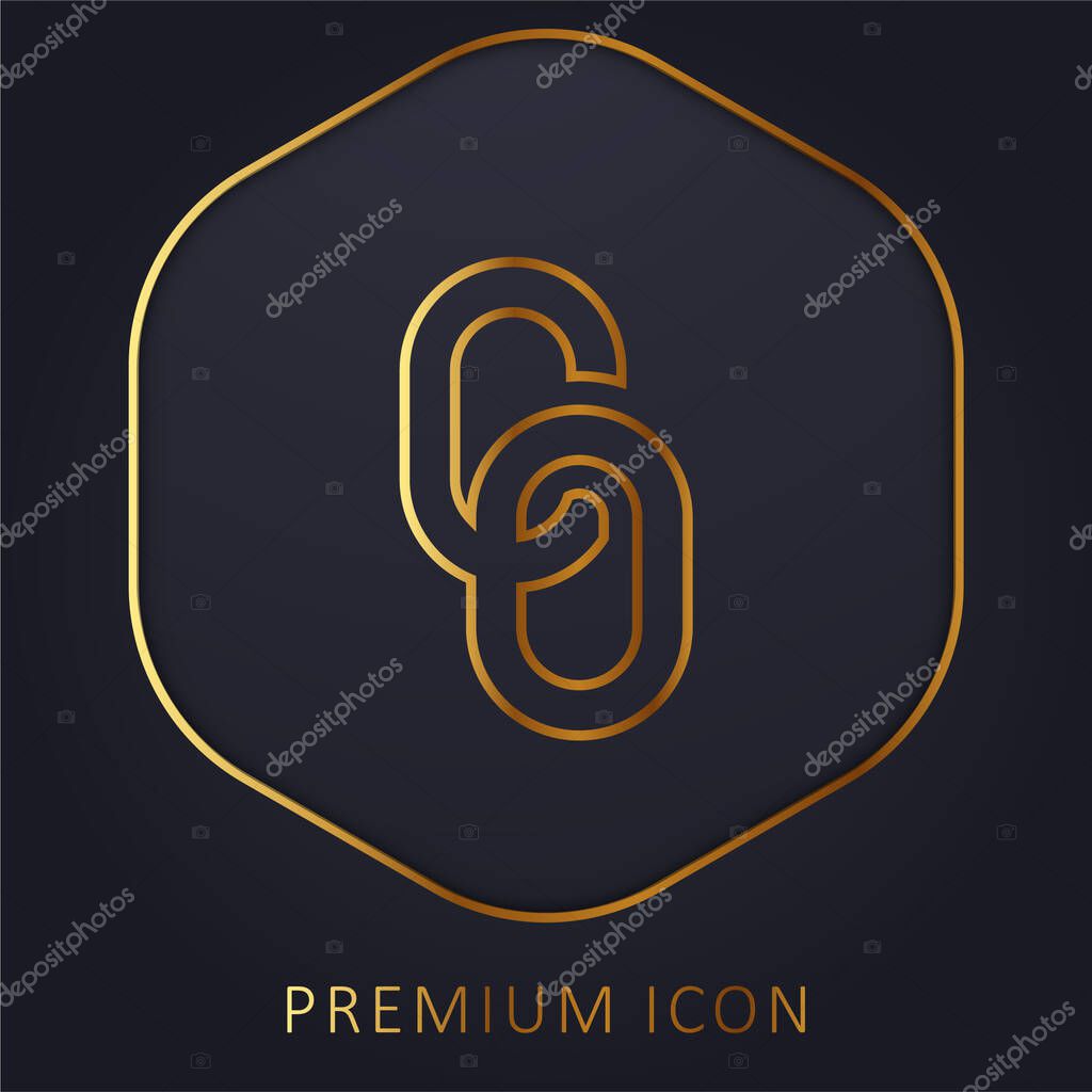 Big Chain golden line premium logo or icon