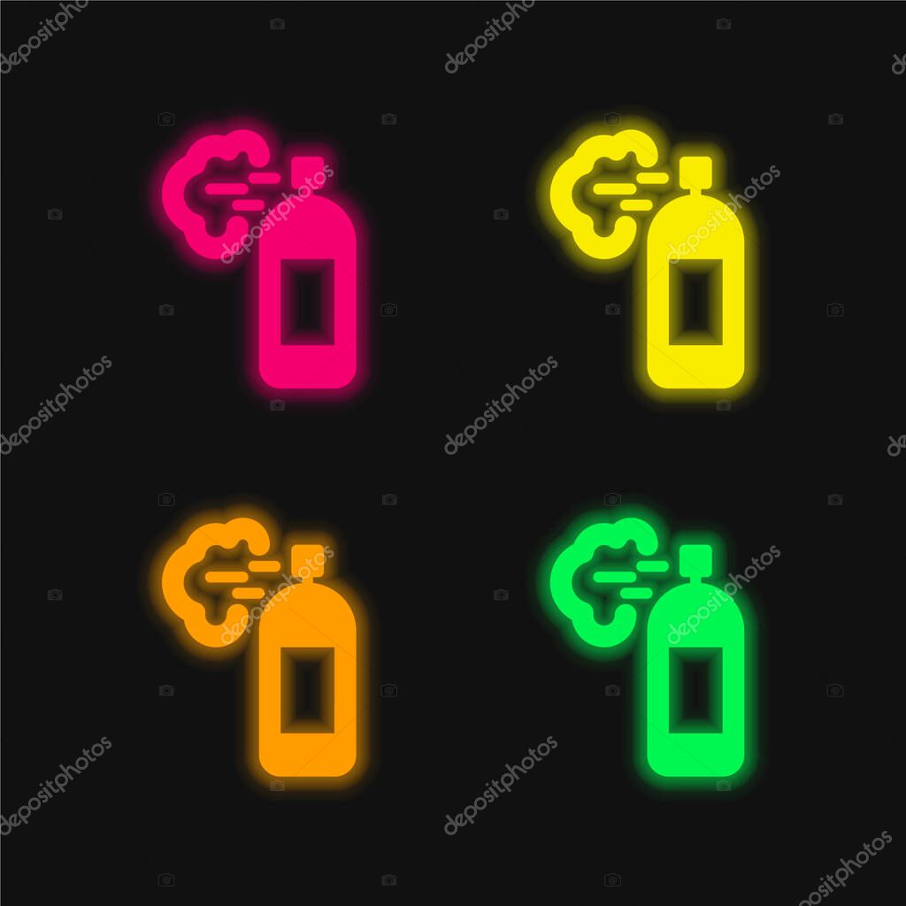 Air Freshener four color glowing neon vector icon