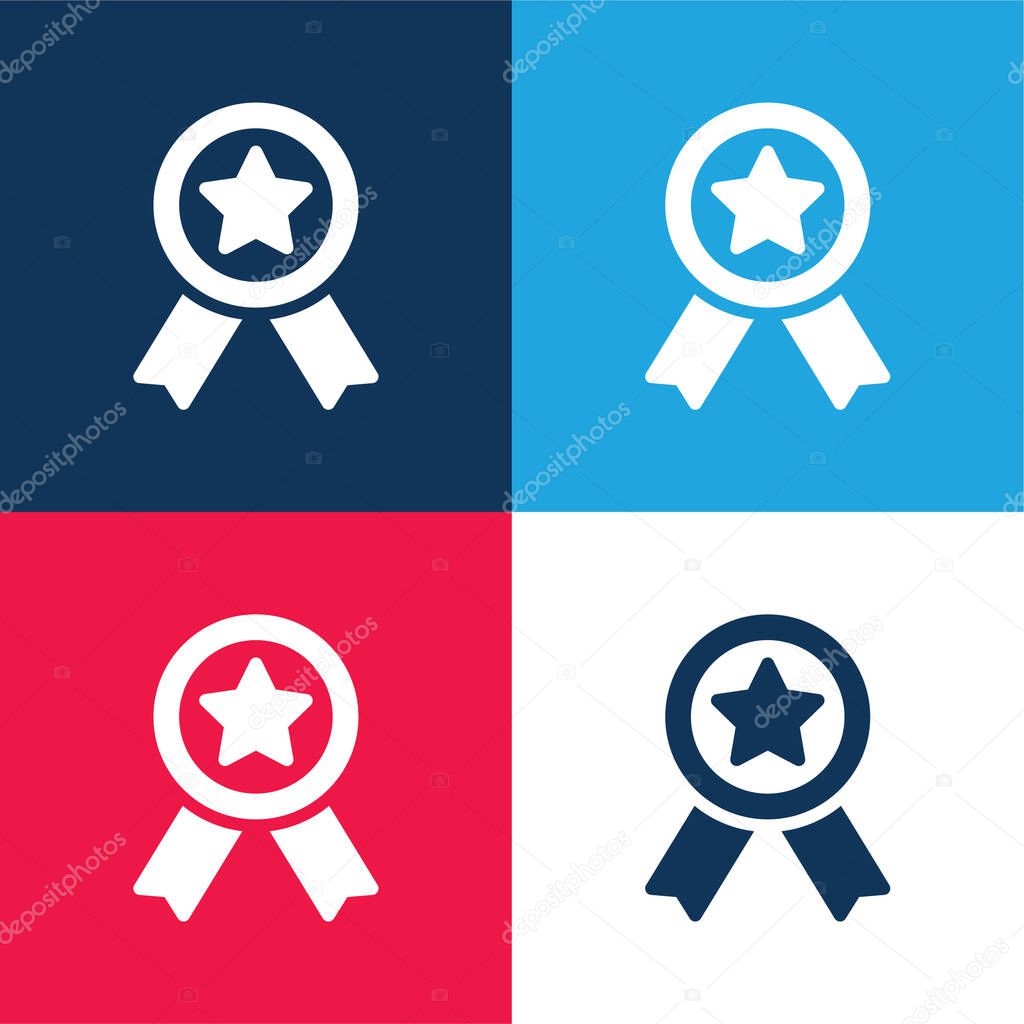 Award blue and red four color minimal icon set