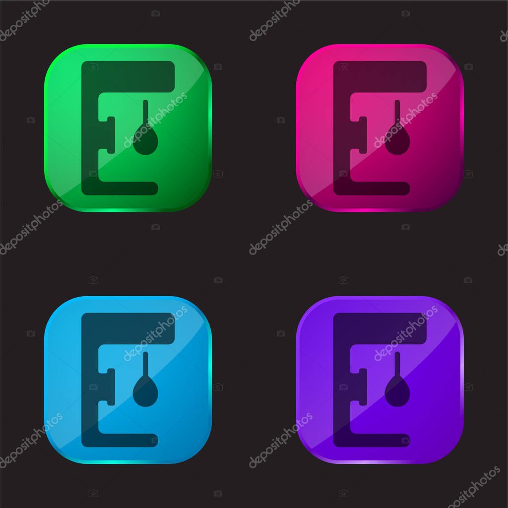 Boxing Ball four color glass button icon