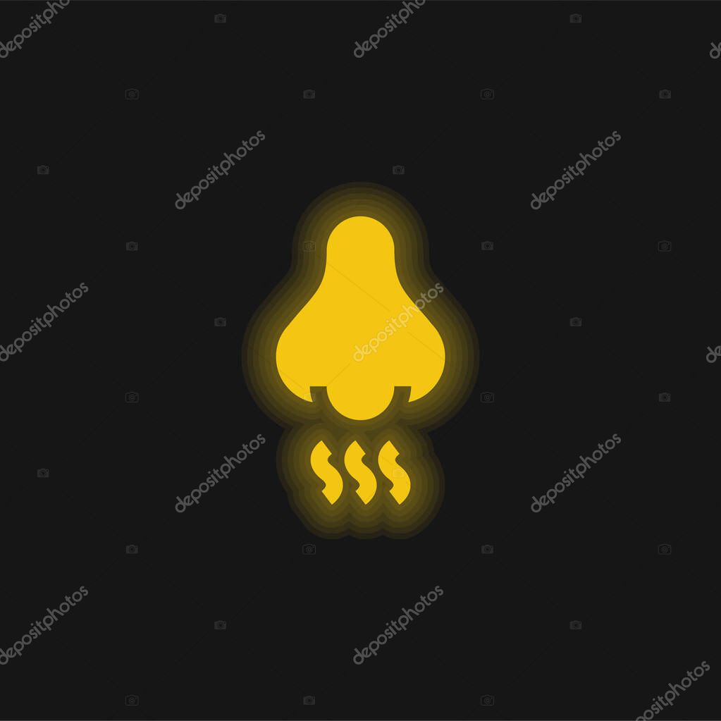Aroma yellow glowing neon icon