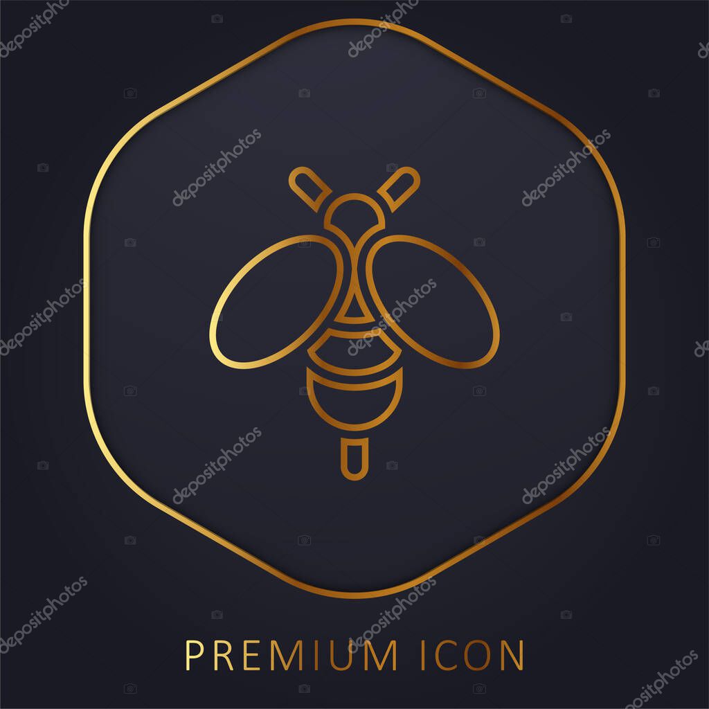 Bee golden line premium logo or icon