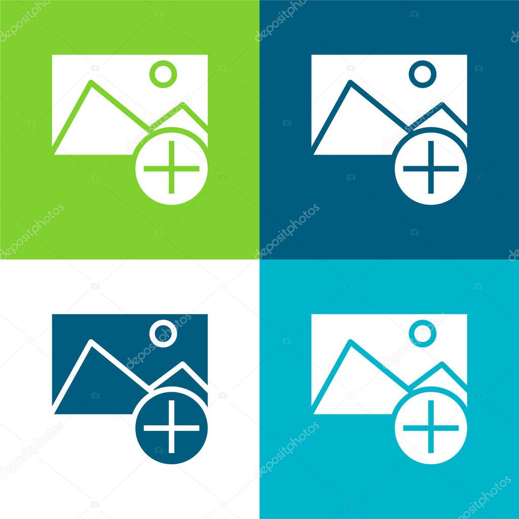Add Flat four color minimal icon set
