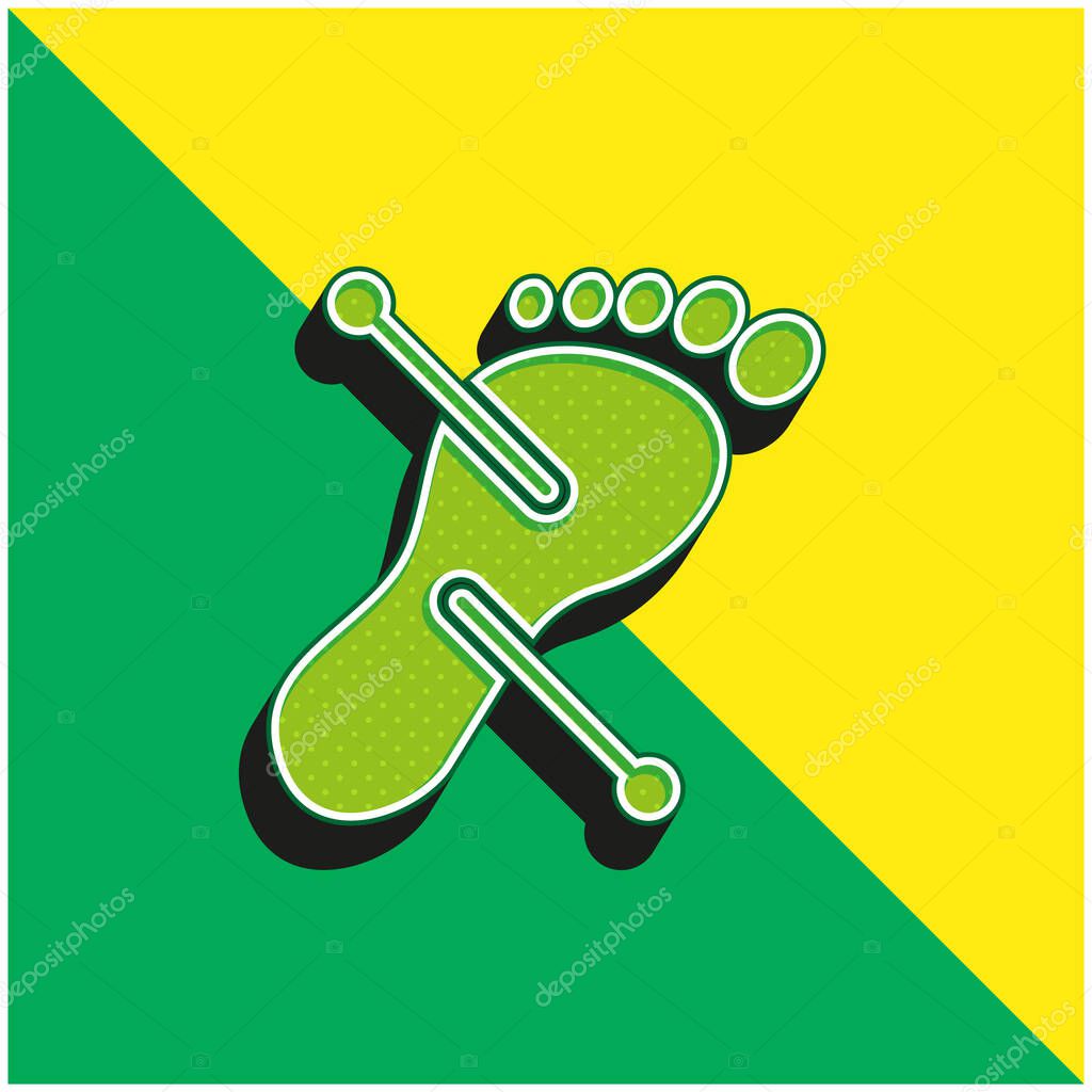 Acupuncture Green and yellow modern 3d vector icon logo