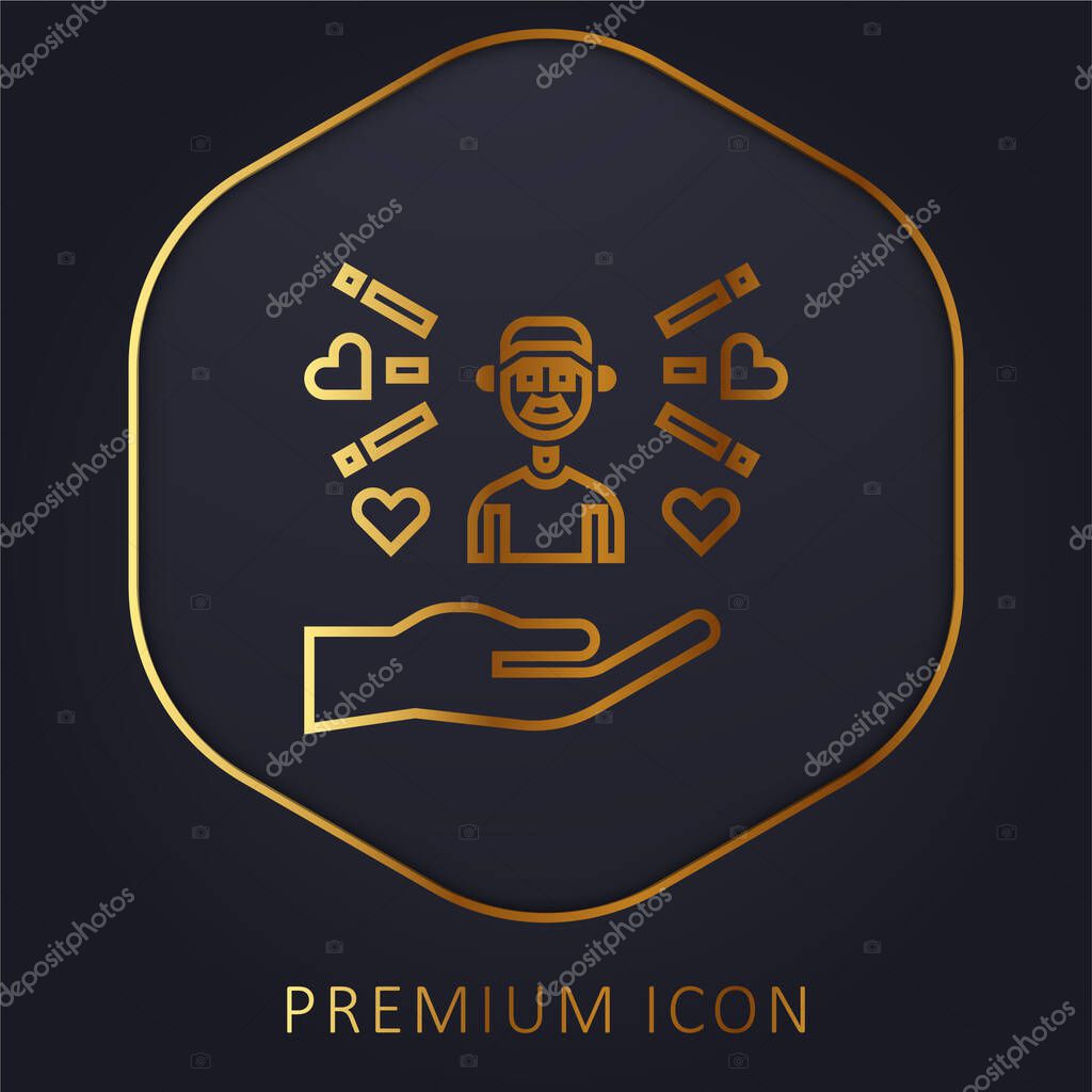 Boy golden line premium logo or icon