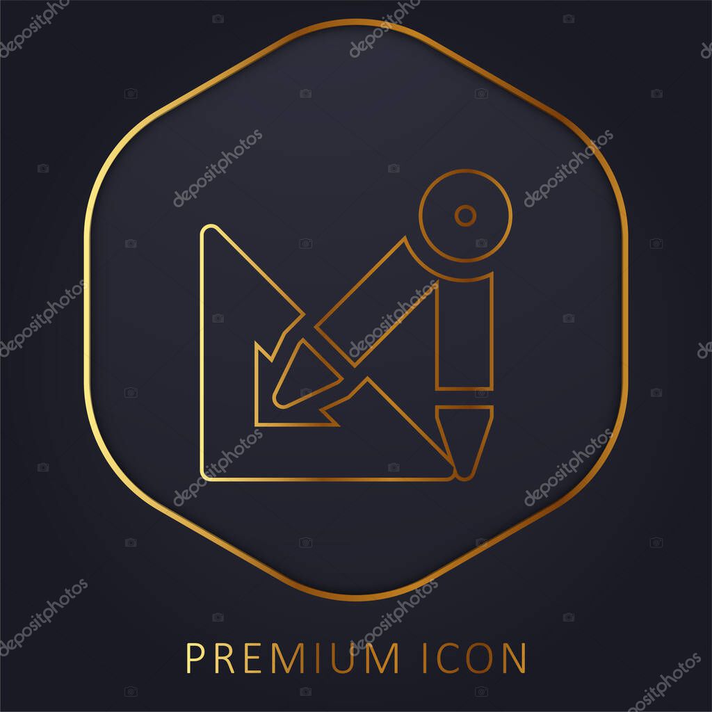 Architecture golden line premium logo or icon