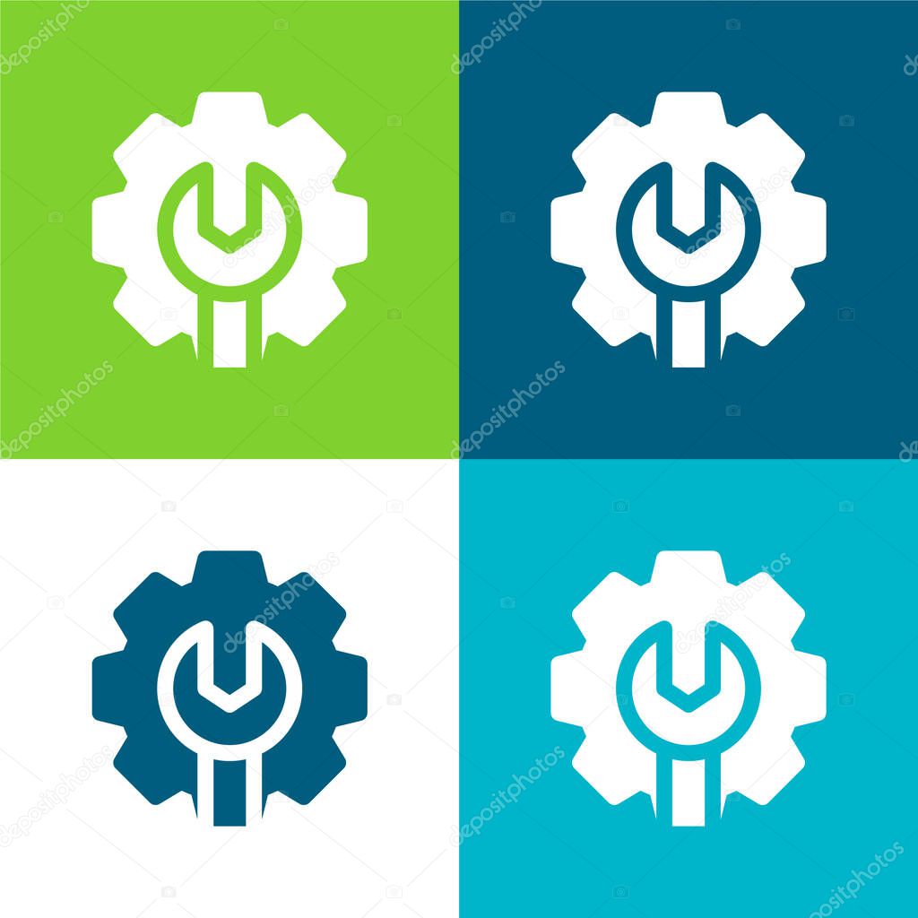 Admin Flat four color minimal icon set