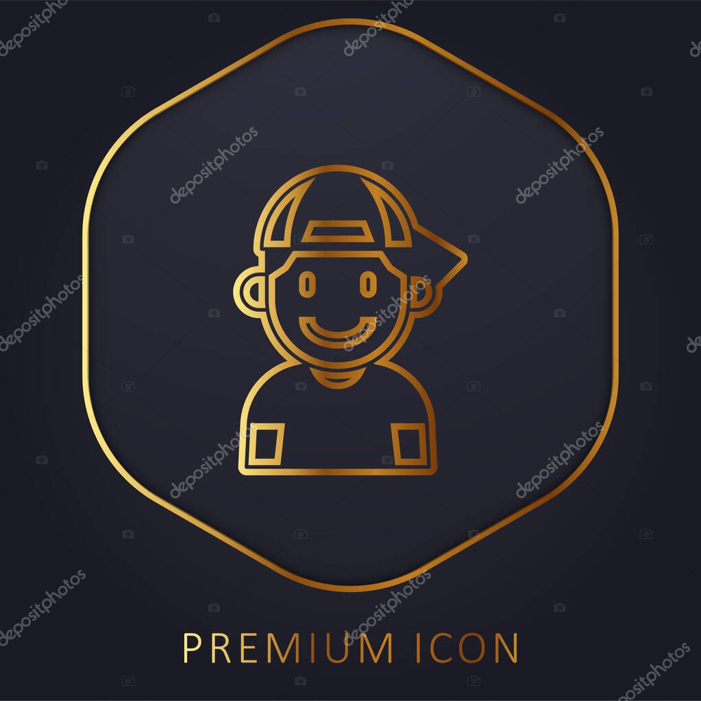 Boy golden line premium logo or icon
