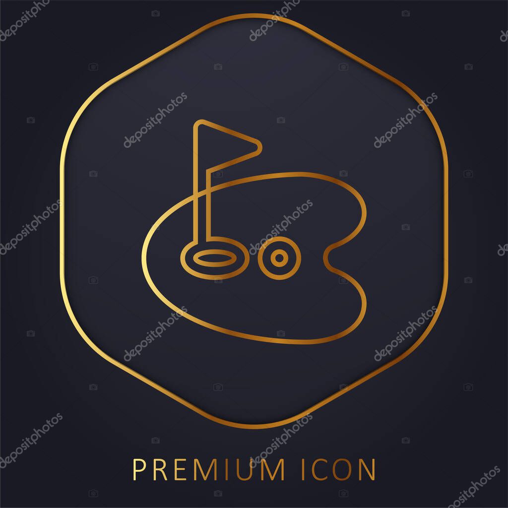 Birdie golden line premium logo or icon