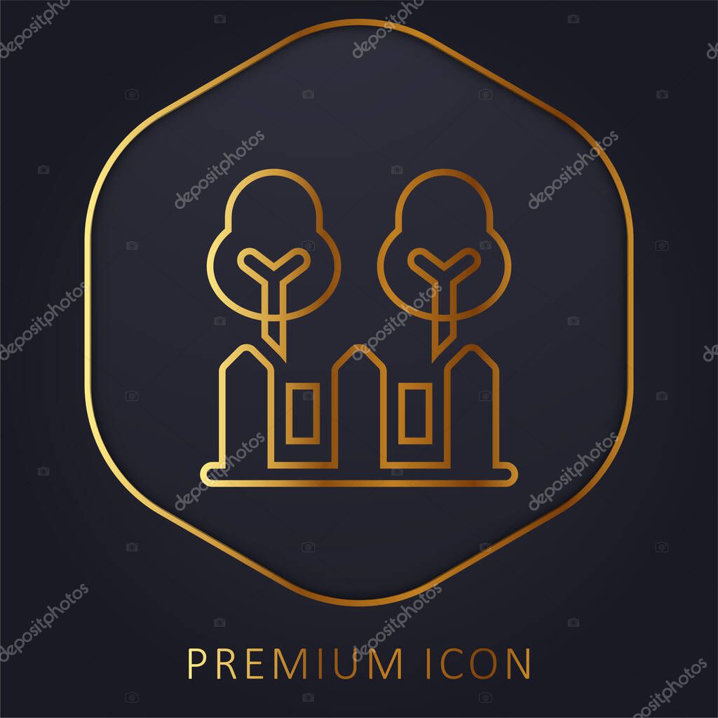 Backyard golden line premium logo or icon