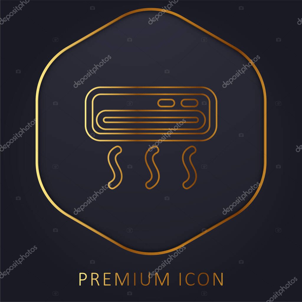 Air Conditioner golden line premium logo or icon