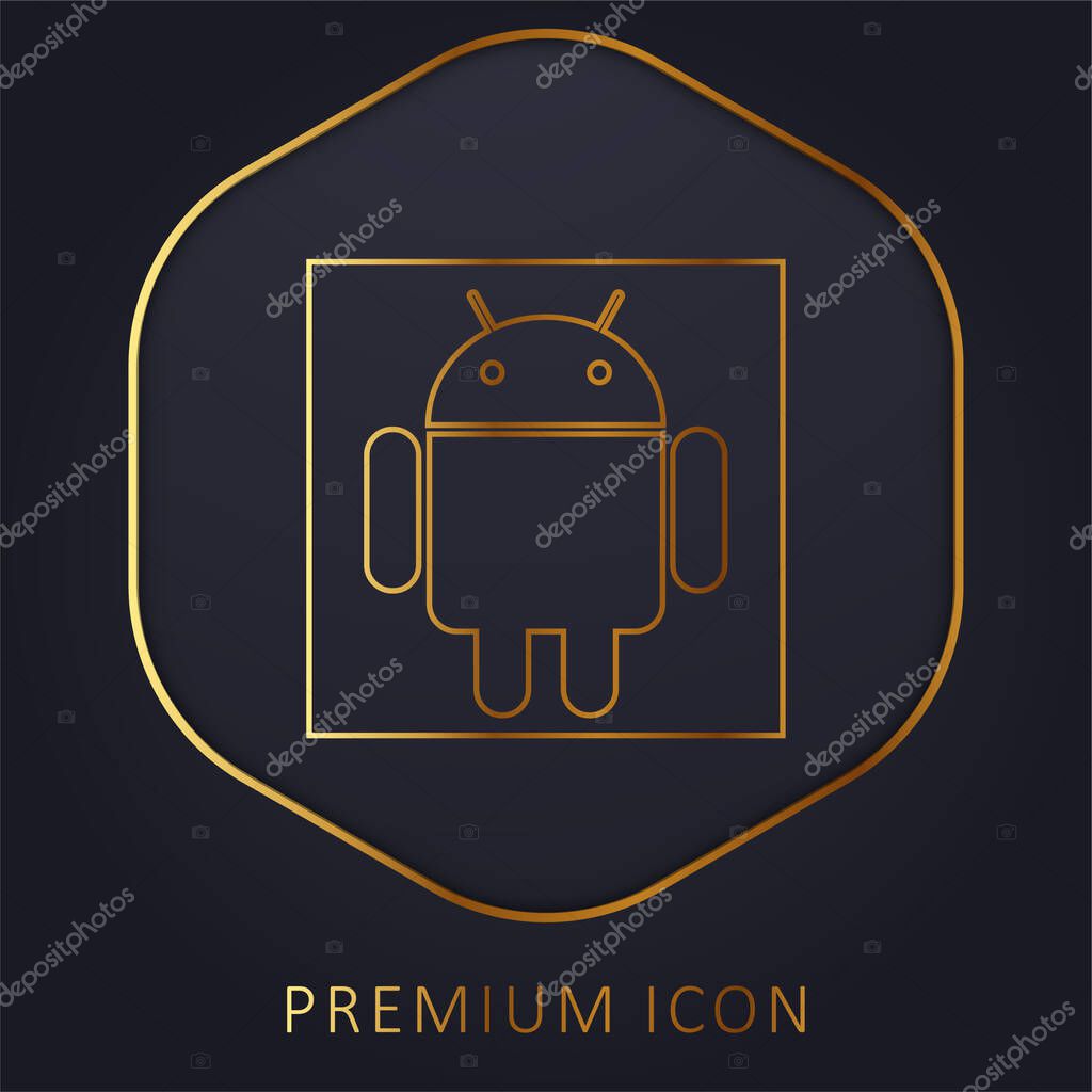 Android Logo golden line premium logo or icon