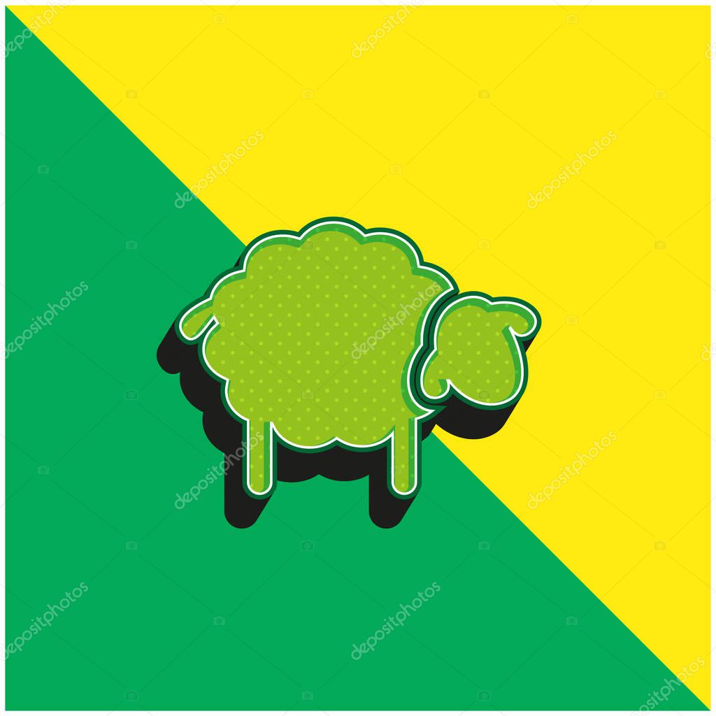 Black Sheep Green and yellow modern 3d vector icon logo