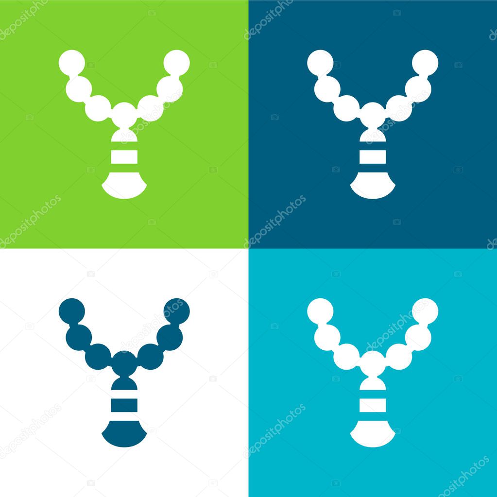 Beads Flat four color minimal icon set