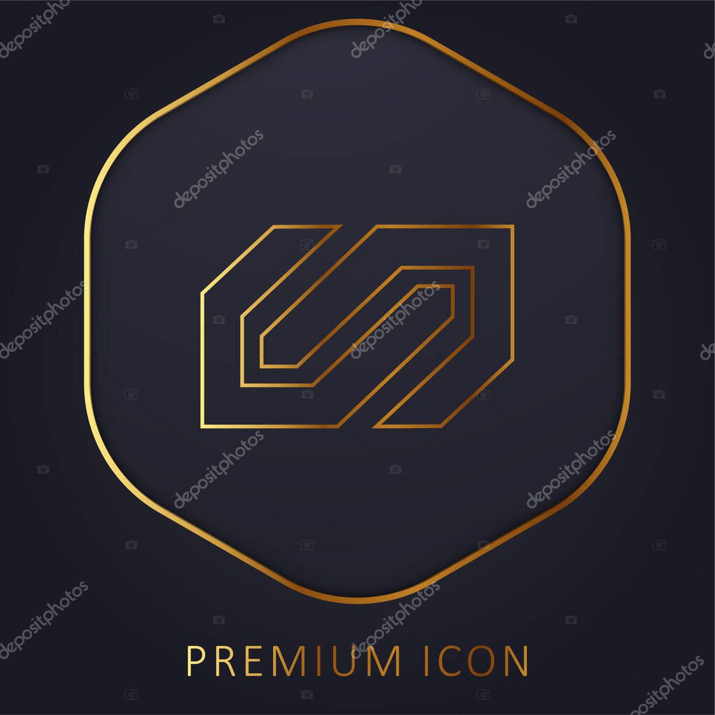 Barcelona Metro Logo golden line premium logo or icon