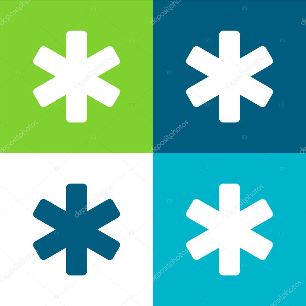 Asterisk Flat four color minimal icon set