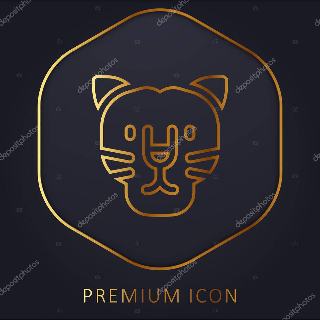Black Panther golden line premium logo or icon