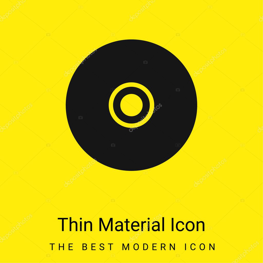Black Compact Disc minimal bright yellow material icon