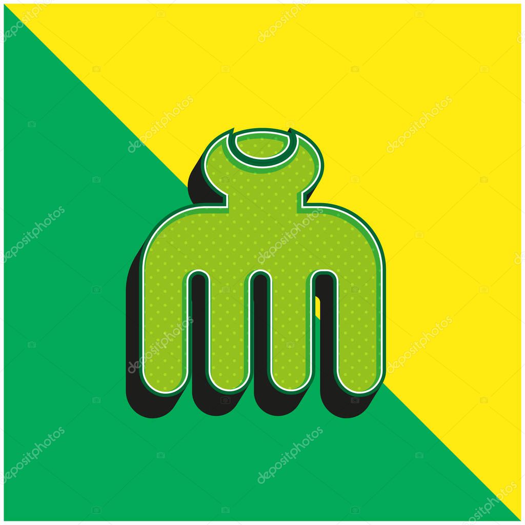 Beauty Green and yellow modern 3d vector icon logo