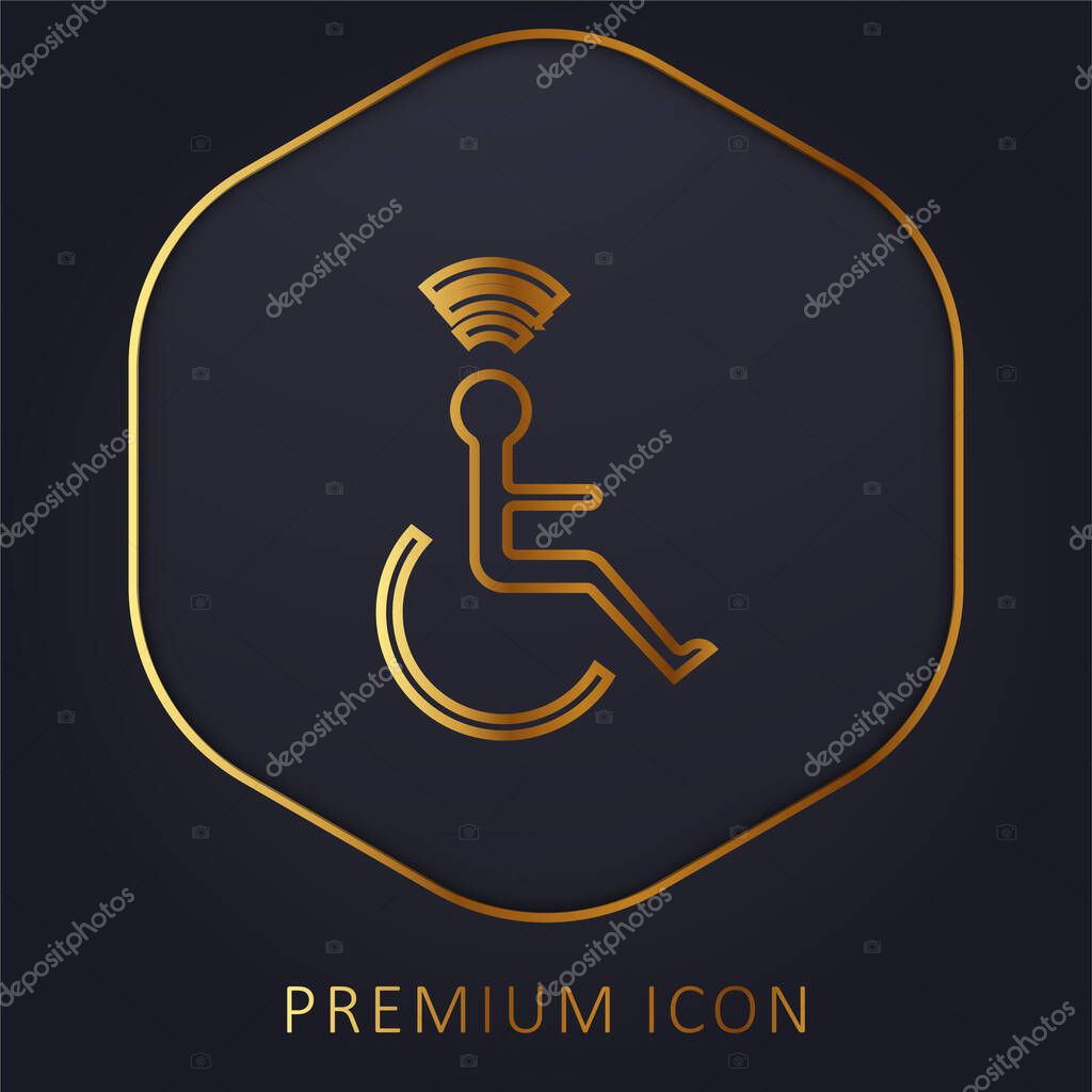 Accesibility golden line premium logo or icon