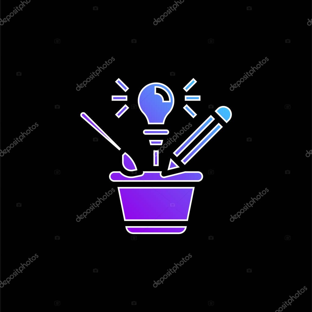 Brainstorm blue gradient vector icon