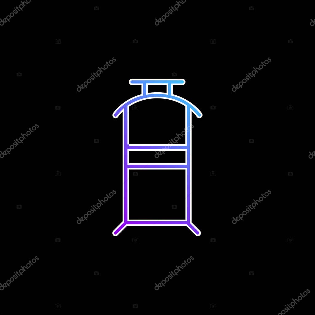 Bedroom Hanger For Clothes blue gradient vector icon