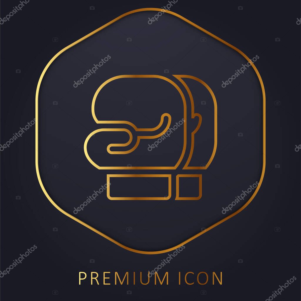 Boxing Gloves golden line premium logo or icon