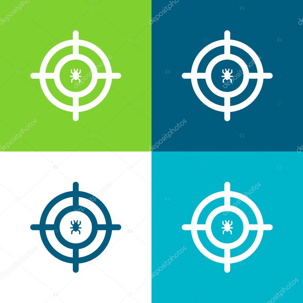 Antivirus Flat four color minimal icon set