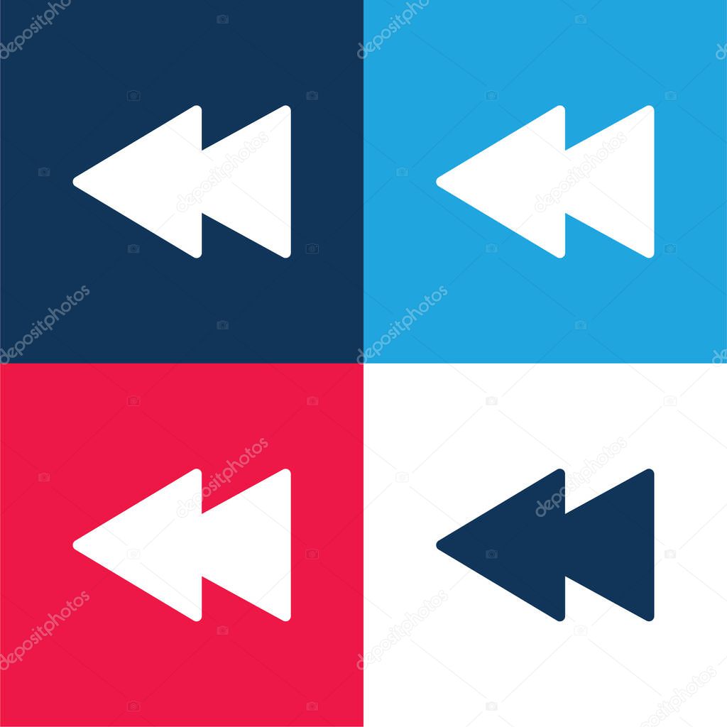 Backwards blue and red four color minimal icon set