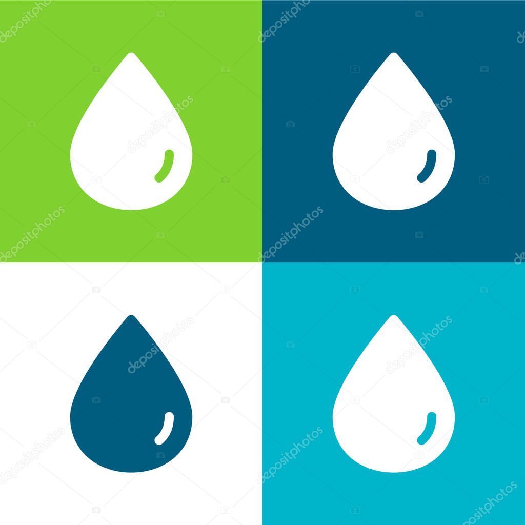 Blood Drop Flat four color minimal icon set