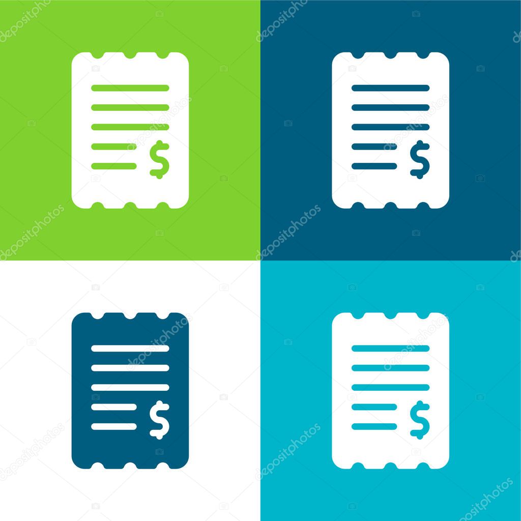 Bill Flat four color minimal icon set
