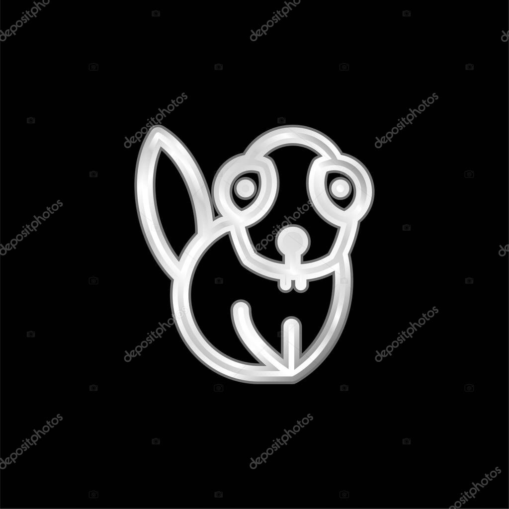 Beaver silver plated metallic icon