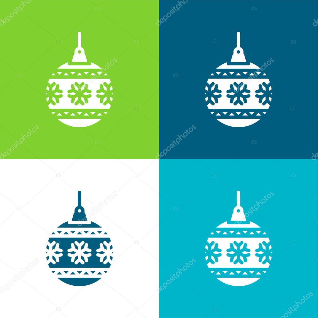 Bauble Flat four color minimal icon set
