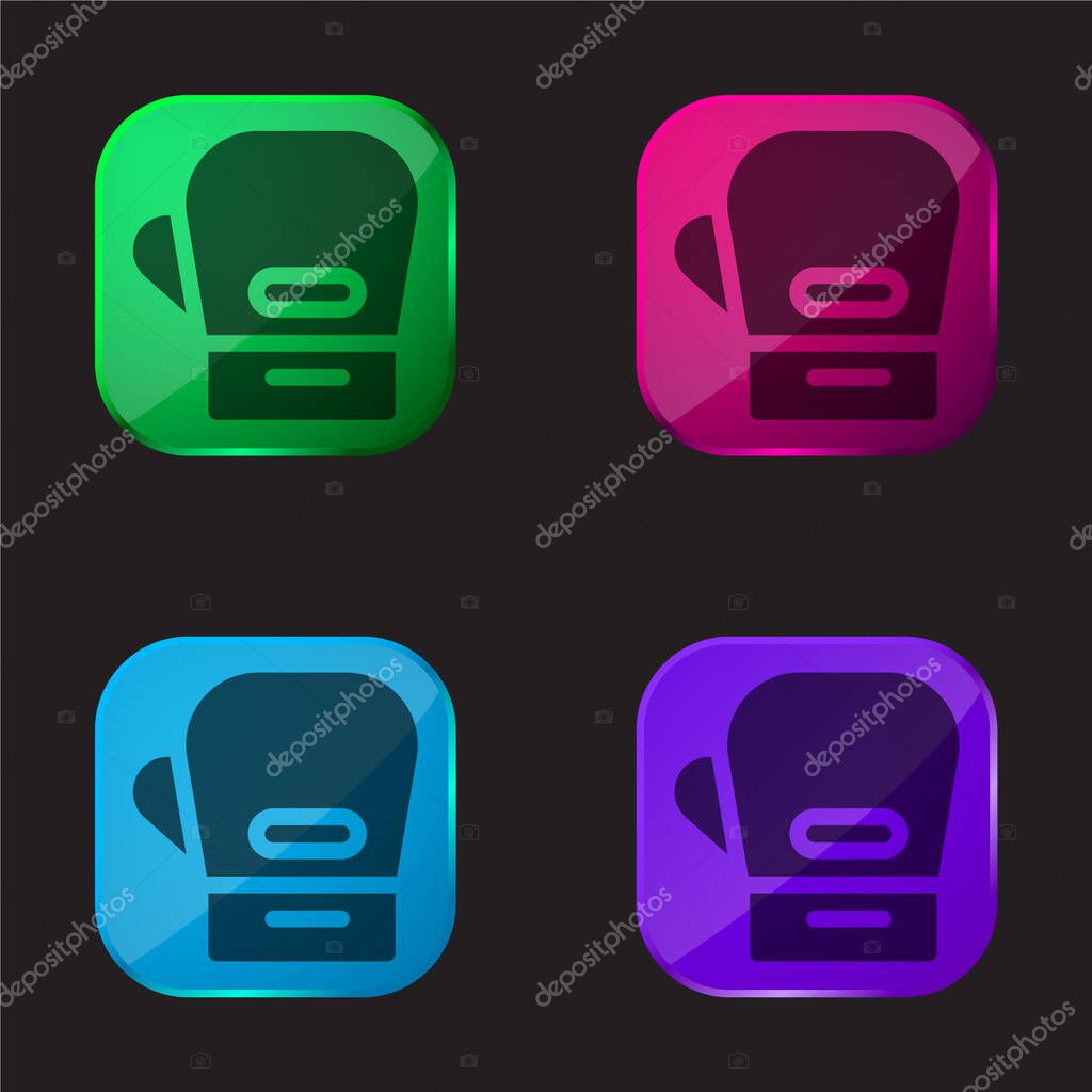 Boxing Gloves four color glass button icon