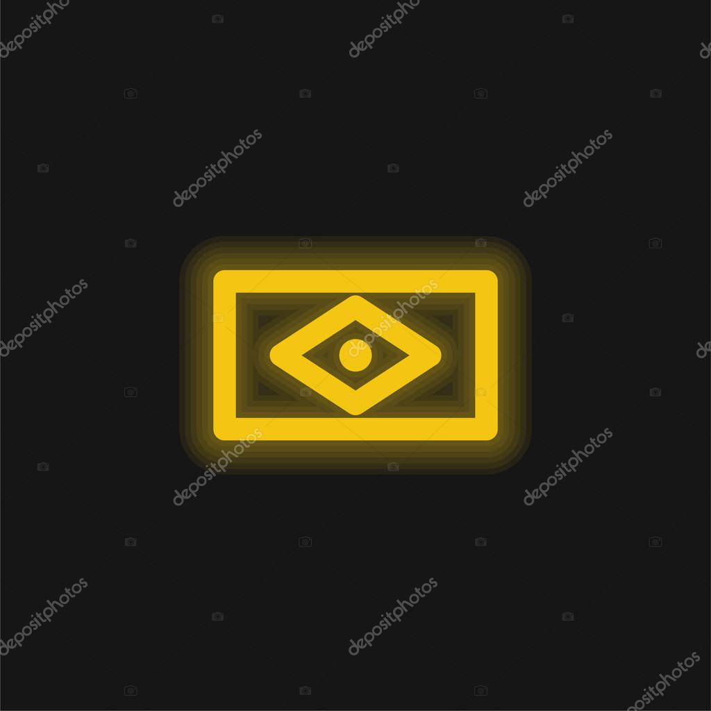 Brazil Flag yellow glowing neon icon